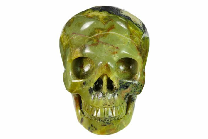 Realistic, Polished Yellow Turquoise Jasper Skull - Magnetic #151103
